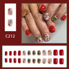 12 Sizes-24 Pcs Press On Nails C212