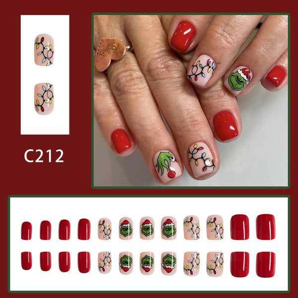 12 Sizes-24 Pcs Press On Nails C212