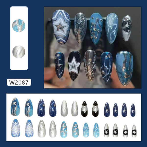 12 Sizes-24 Pcs Press On Nails W2087