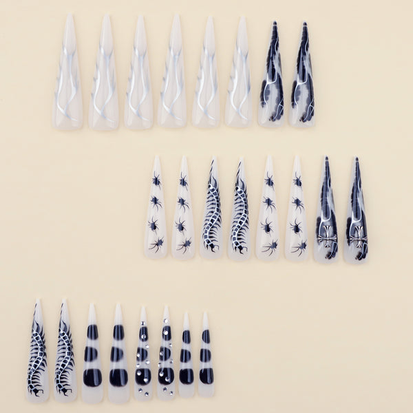 12 Sizes-24 Pcs Press On Nails JP3499