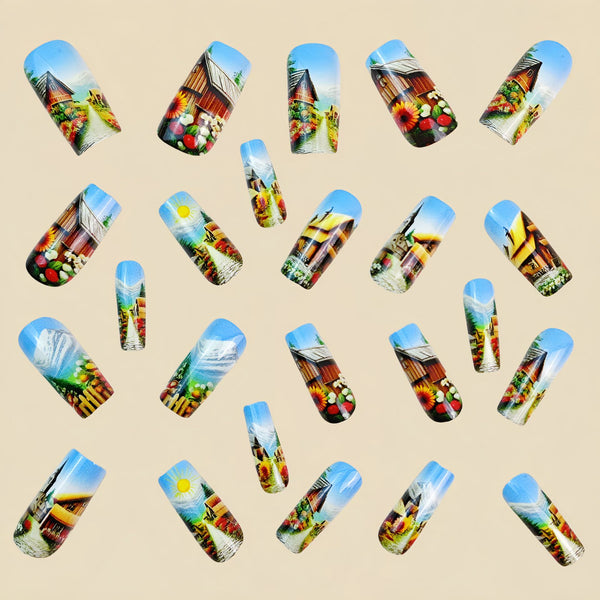 12 Sizes-24 Pcs Press On Nails Y773