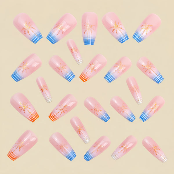 12 Sizes-24 Pcs Press On Nails Y1081