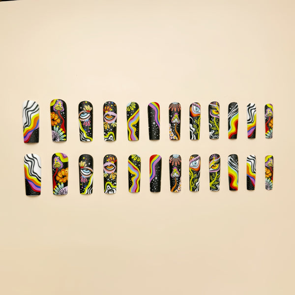 12 Sizes-24 Pcs Press On Nails Y206