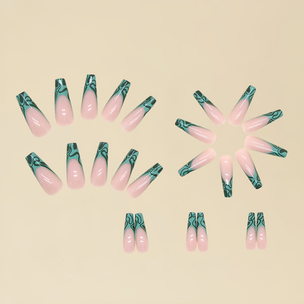 12 Sizes-24 Pcs Press On Nails Y040