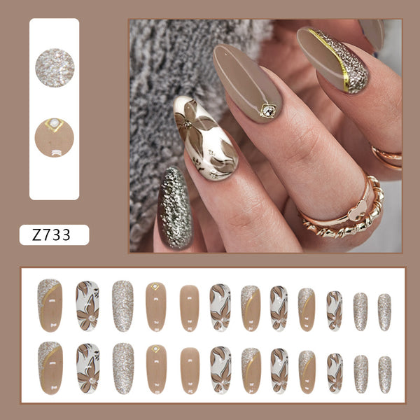 12 Sizes-24 Pcs Press On Nails Z733
