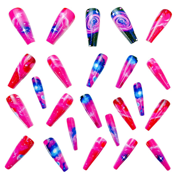 12 Sizes-24 Pcs Press On Nails Y535