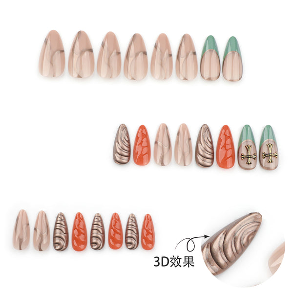 12 Sizes-24 Pcs Press On Nails JP3524