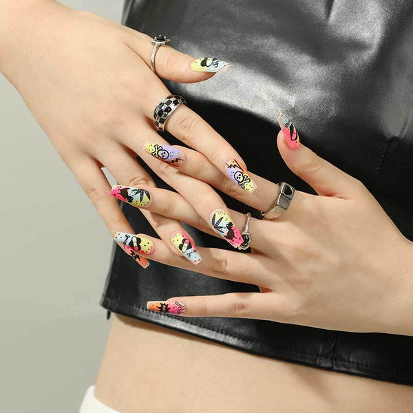12 Sizes-24 Pcs Press On Nails JP1861