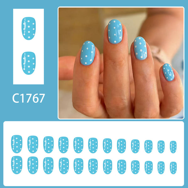 12 Sizes-24 Pcs Press On Nails C1767