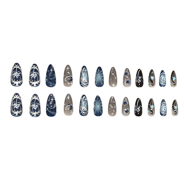 12 Sizes-24 Pcs Press On Nails Z1110