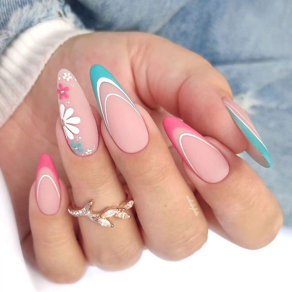 12 Sizes-24 Pcs Press On Nails BZ1417