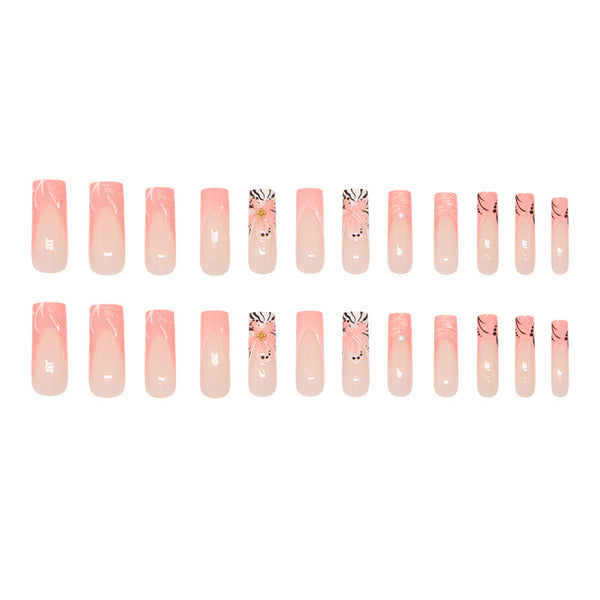 12 Sizes-24 Pcs Press On Nails Z1069