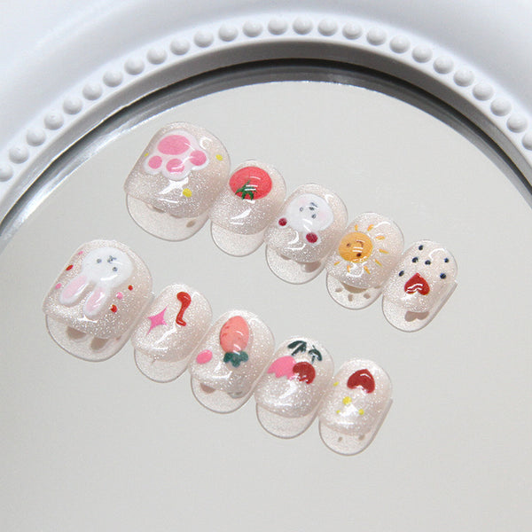 12 Sizes-24 Pcs Press On Nails K025
