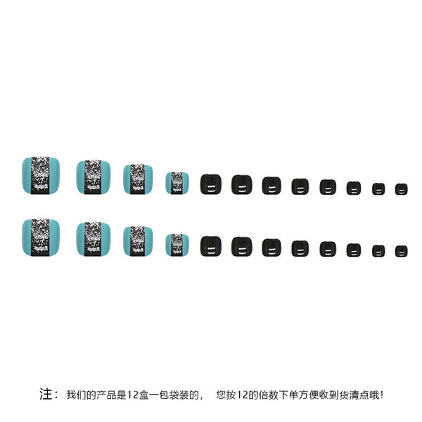 12 Sizes-24 Pcs Press On Nails F049