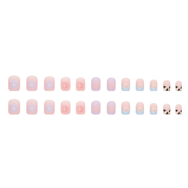 12 Sizes-24 Pcs Press On Nails R726