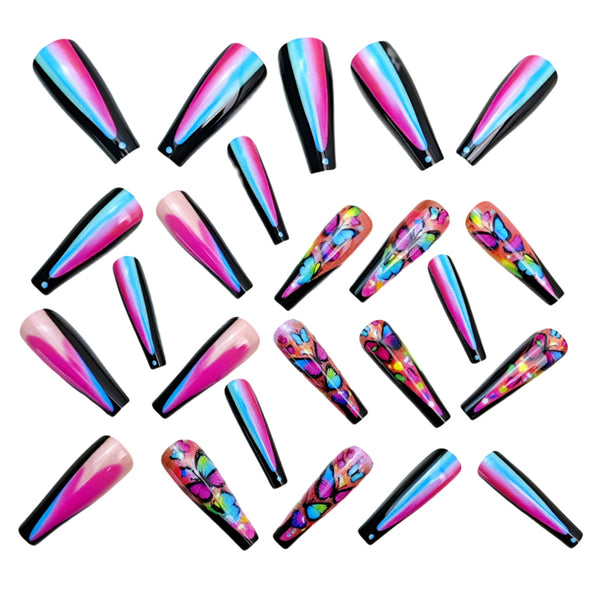 12 Sizes-24 Pcs Press On Nails Y970