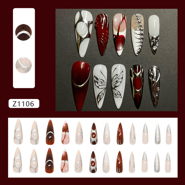 12 Sizes-24 Pcs Press On Nails Z1106