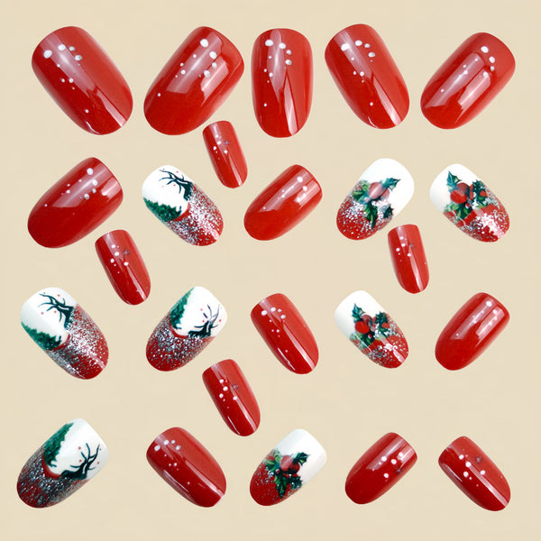 12 Sizes-24 Pcs Press On Nails Y1257