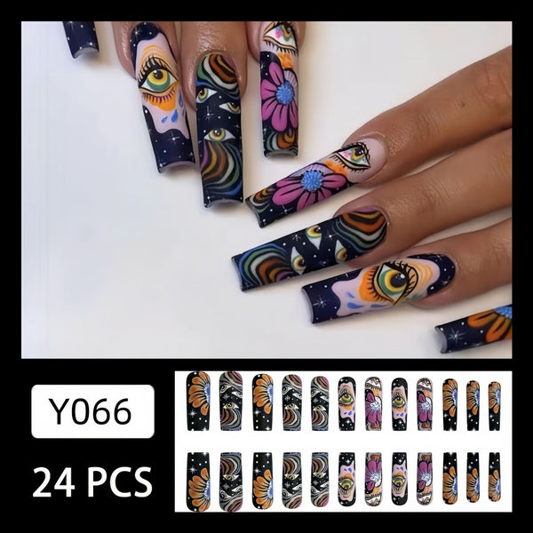 12 Sizes-24 Pcs Press On Nails Y066