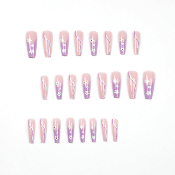 French Glossy Long Square Press on Nails