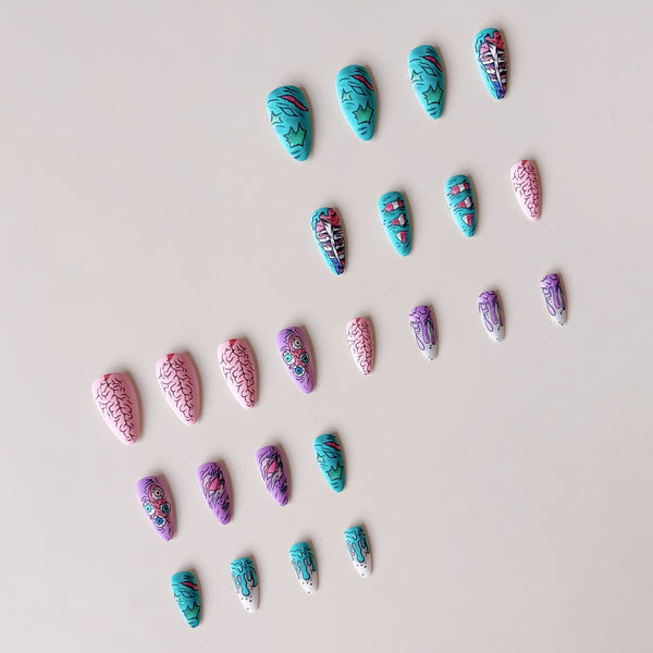 12 Sizes-24 Pcs Press On Nails A647