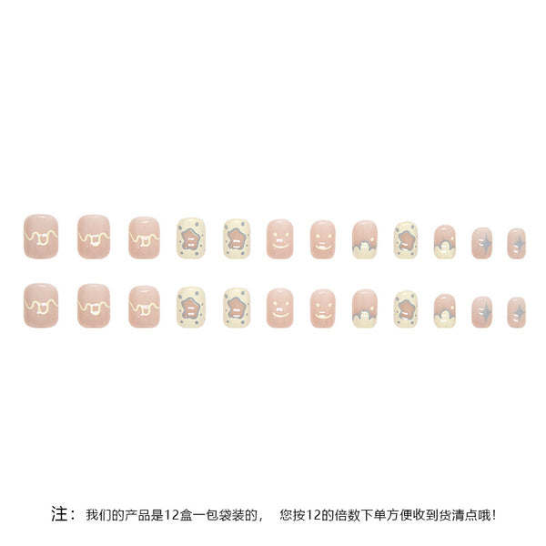 12 Sizes-24 Pcs Press On Nails R757