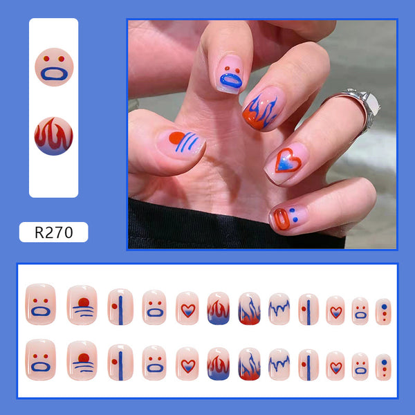 12 Sizes-24 Pcs Press On Nails R241