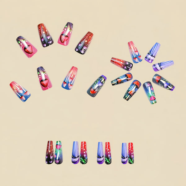 12 Sizes-24 Pcs Press On Nails Y736