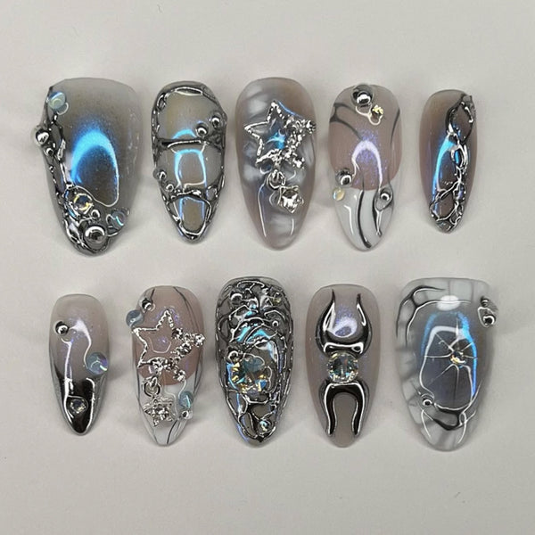 12 Sizes-24 Pcs Press On Nails JP4121