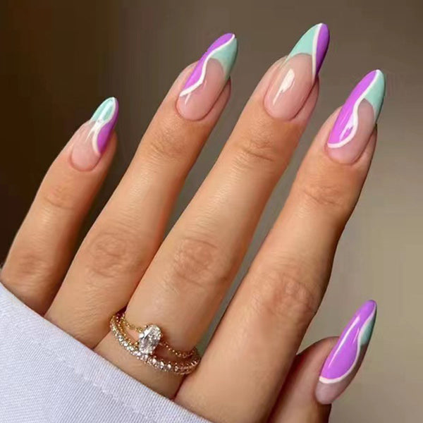 12 Sizes-24 Pcs Press On Nails W094