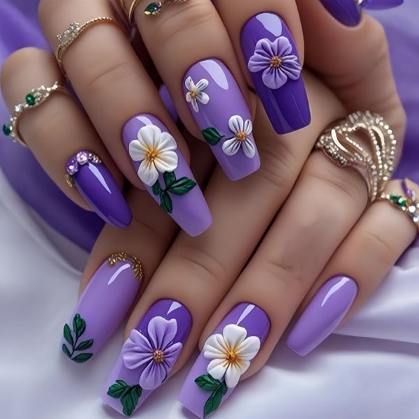 12 Sizes-24 Pcs Press On Nails Y1435