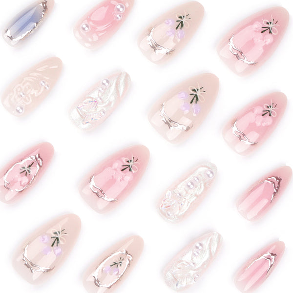 12 Sizes-24 Pcs Press On Nails JP3299