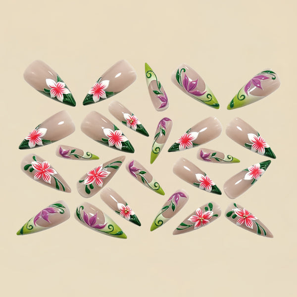 12 Sizes-24 Pcs Press On Nails Y1822
