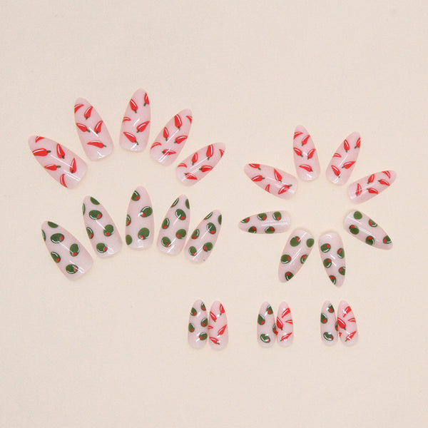 12 Sizes-24 Pcs Press On Nails W1109