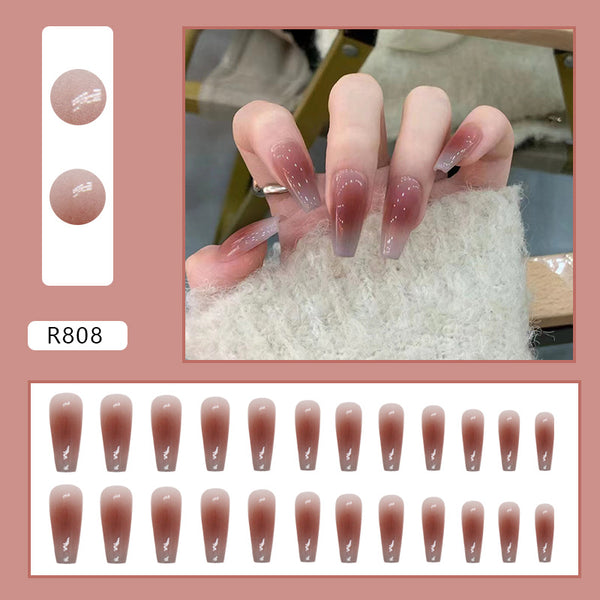 12 Sizes-24 Pcs Press On Nails R804