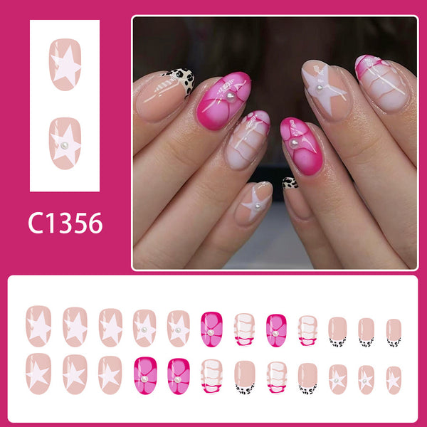 12 Sizes-24 Pcs Press On Nails C1356