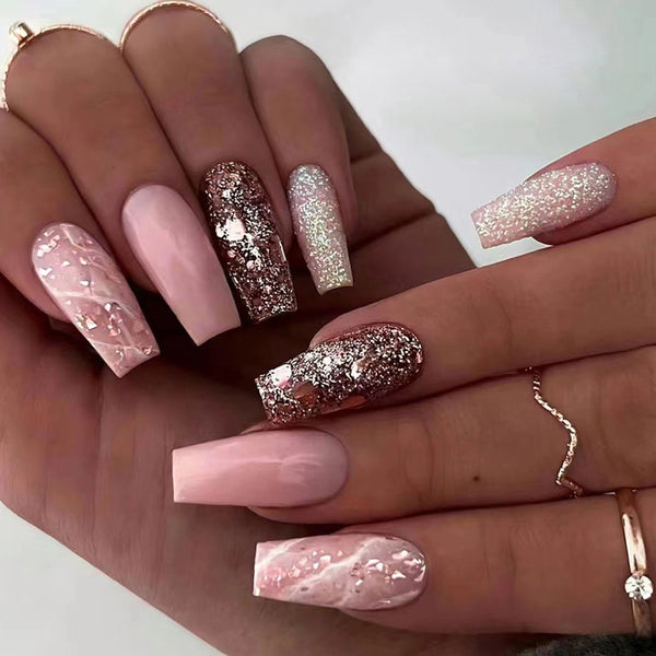 12 Sizes-24 Pcs Press On Nails W456