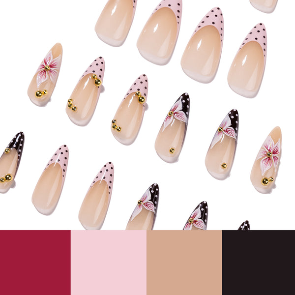 12 Sizes-24 Pcs Press On Nails JP4417
