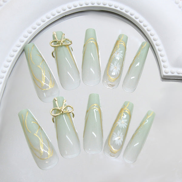 12 Sizes-24 Pcs Press On Nails Z1047