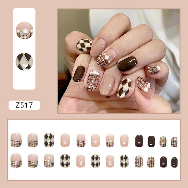 12 Sizes-24 Pcs Press On Nails Z517