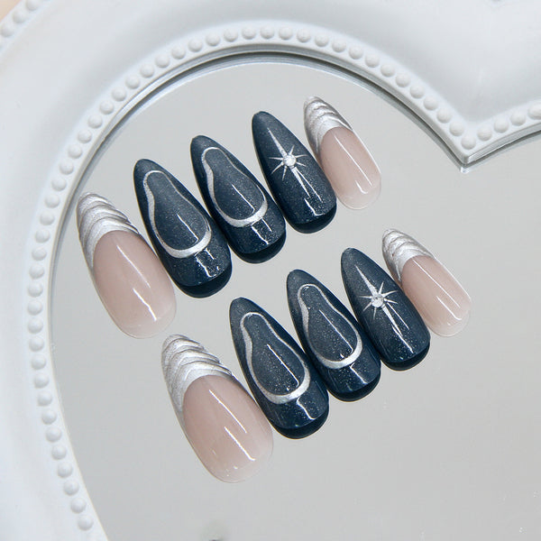 12 Sizes-24 Pcs Press On Nails Z1317