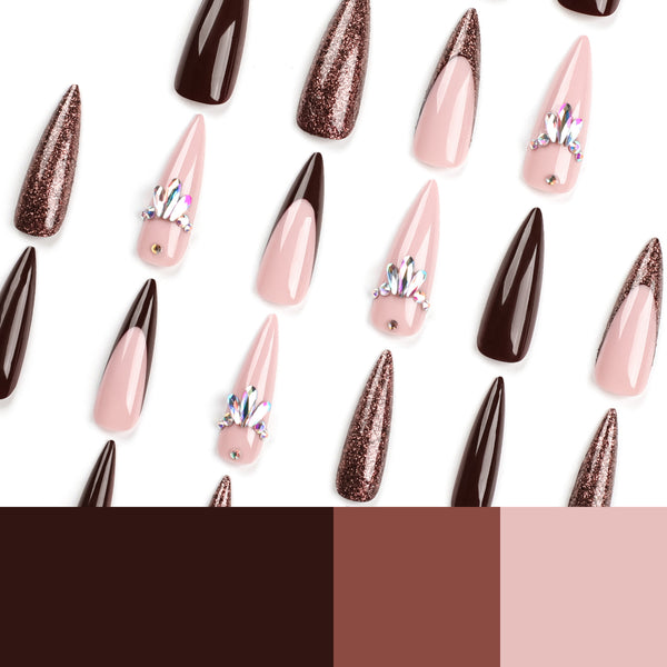 12 Sizes-24 Pcs Press On Nails JP3114