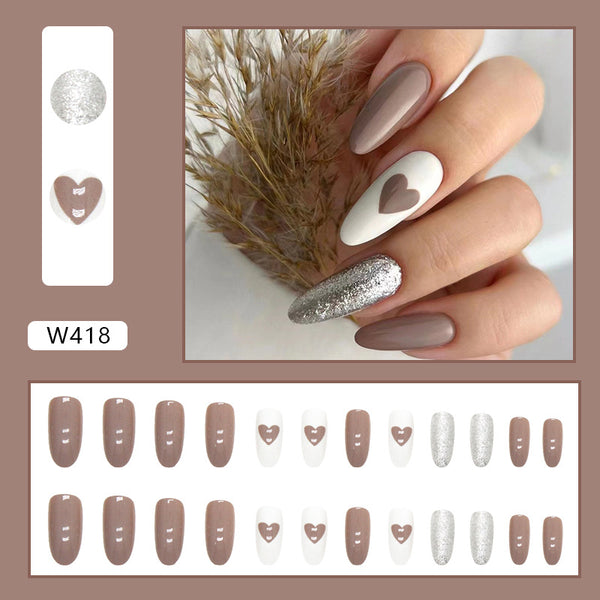 12 Sizes-24 Pcs Press On Nails W418
