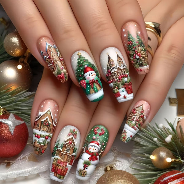 12 Sizes-24 Pcs Press On Nails Y1321