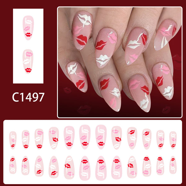 12 Sizes-24 Pcs Press On Nails C1497