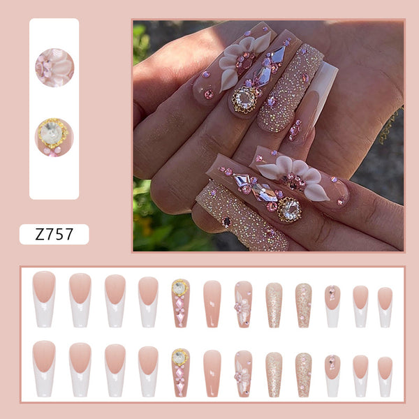 12 Sizes-24 Pcs Press On Nails Z757