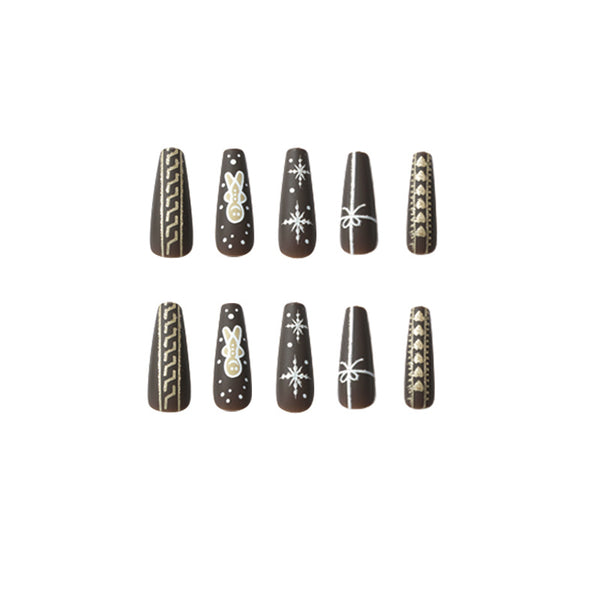 12 Sizes-24 Pcs Press On Nails JP1907