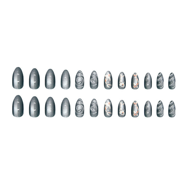 12 Sizes-24 Pcs Press On Nails W1921