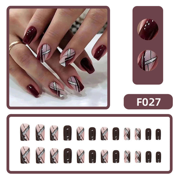 24pcs/Set Press On Nails F027