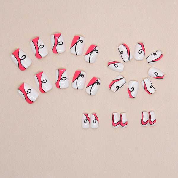 12 Sizes-24 Pcs Press On Nails W1254